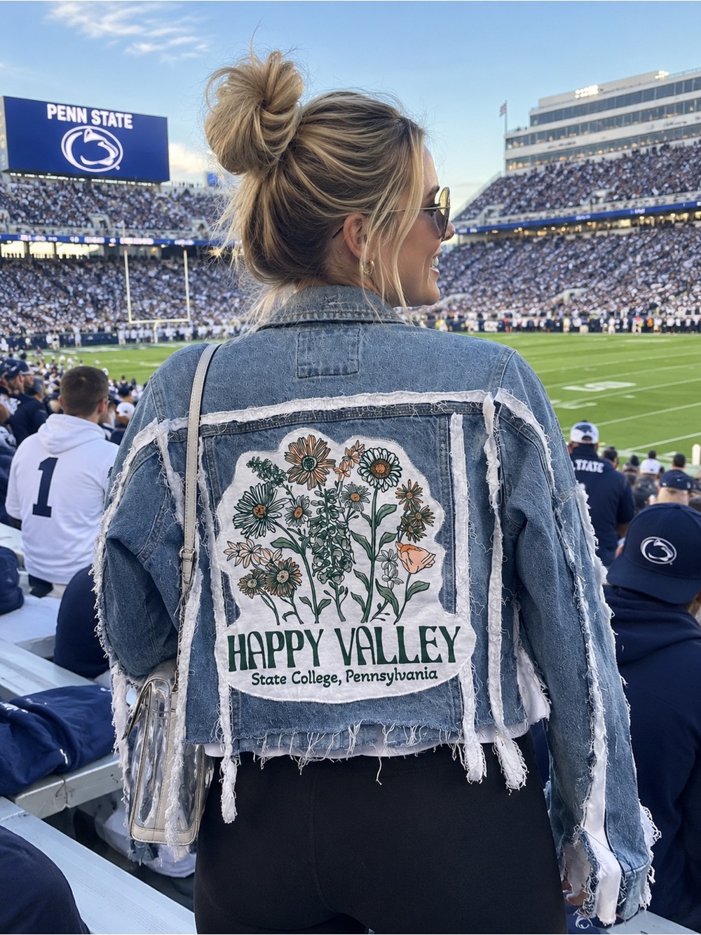 Happy Valley Distressed Denim Jacket - Penn State - ✨One of a Kind!✨